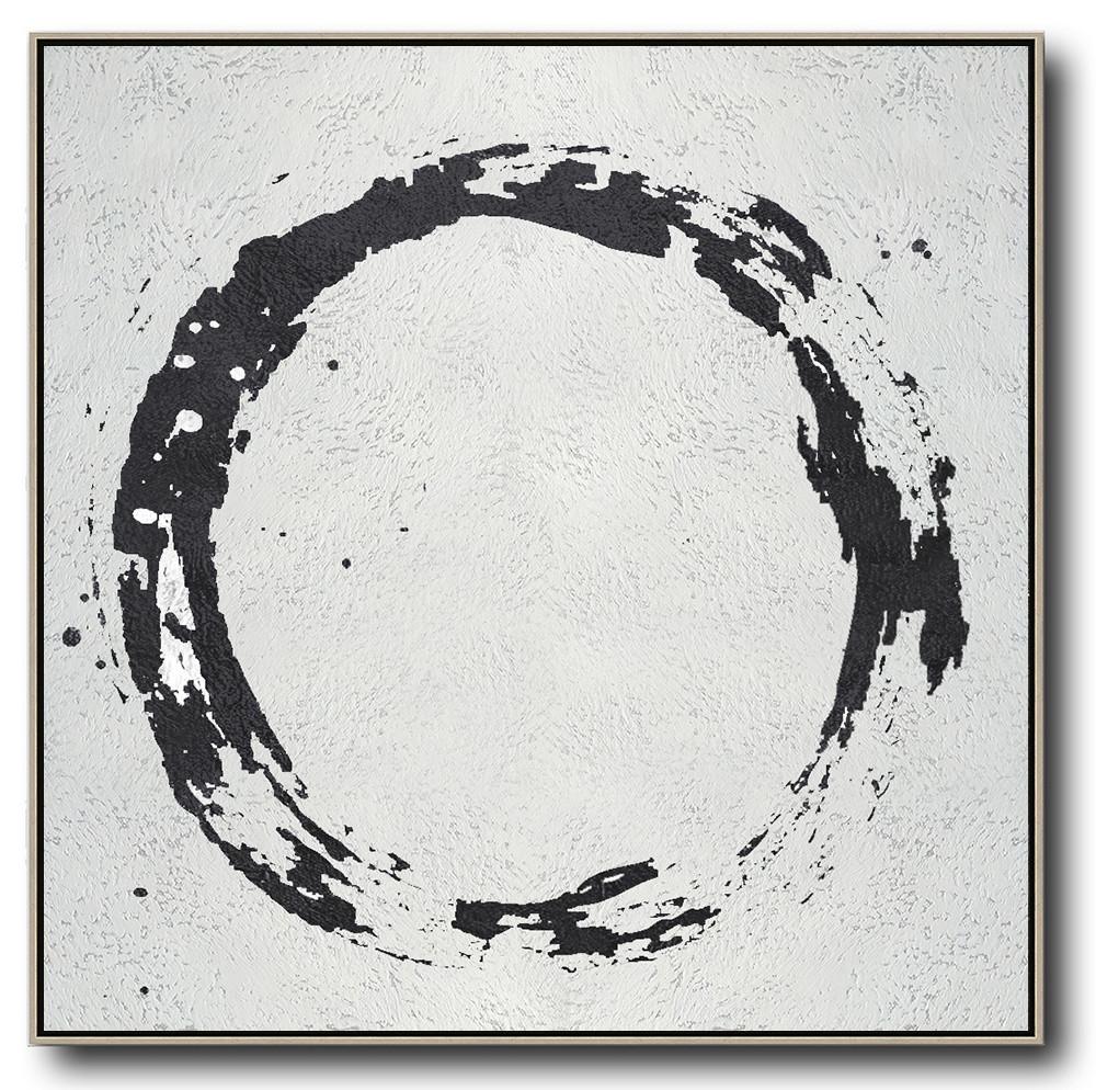 Minimal Black and White Painting #MN19A - Click Image to Close